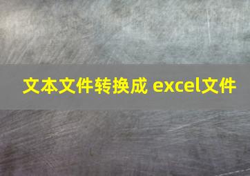 文本文件转换成 excel文件